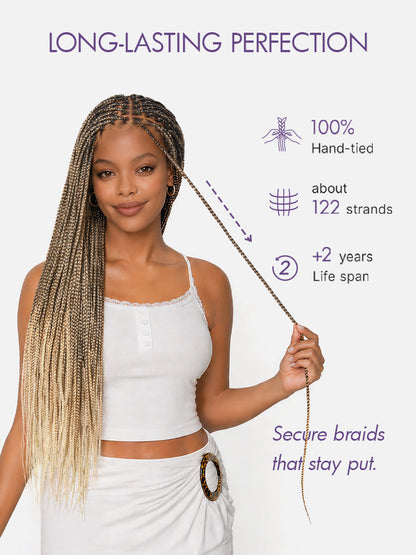 HD Lace Knotless Box Braided Wig | Real Scalp Look Glueless Wig - Qelavo