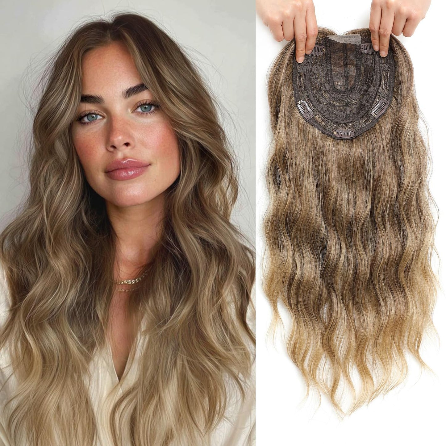 ⚡Final Hours –🌷2026 New Lightweight & Breathable Wavy Hair Topper