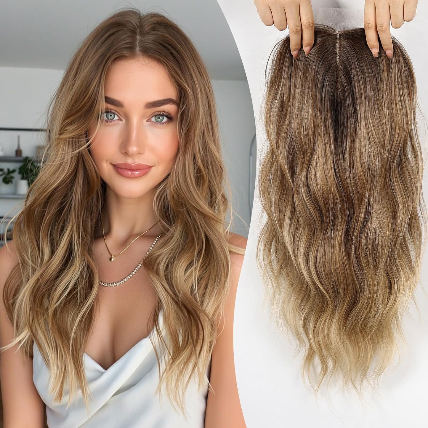 ⚡Final Hours –🌷2026 New Lightweight & Breathable Wavy Hair Topper